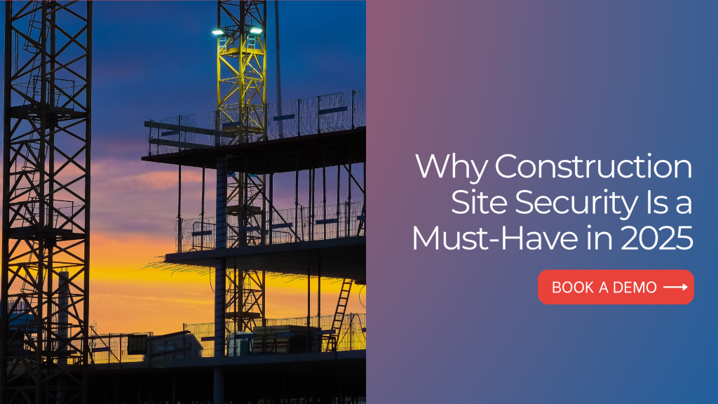 Evening view of construction site security measures.